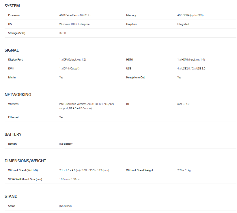 b7 - LG Thin Client Box Type CK500W-3A