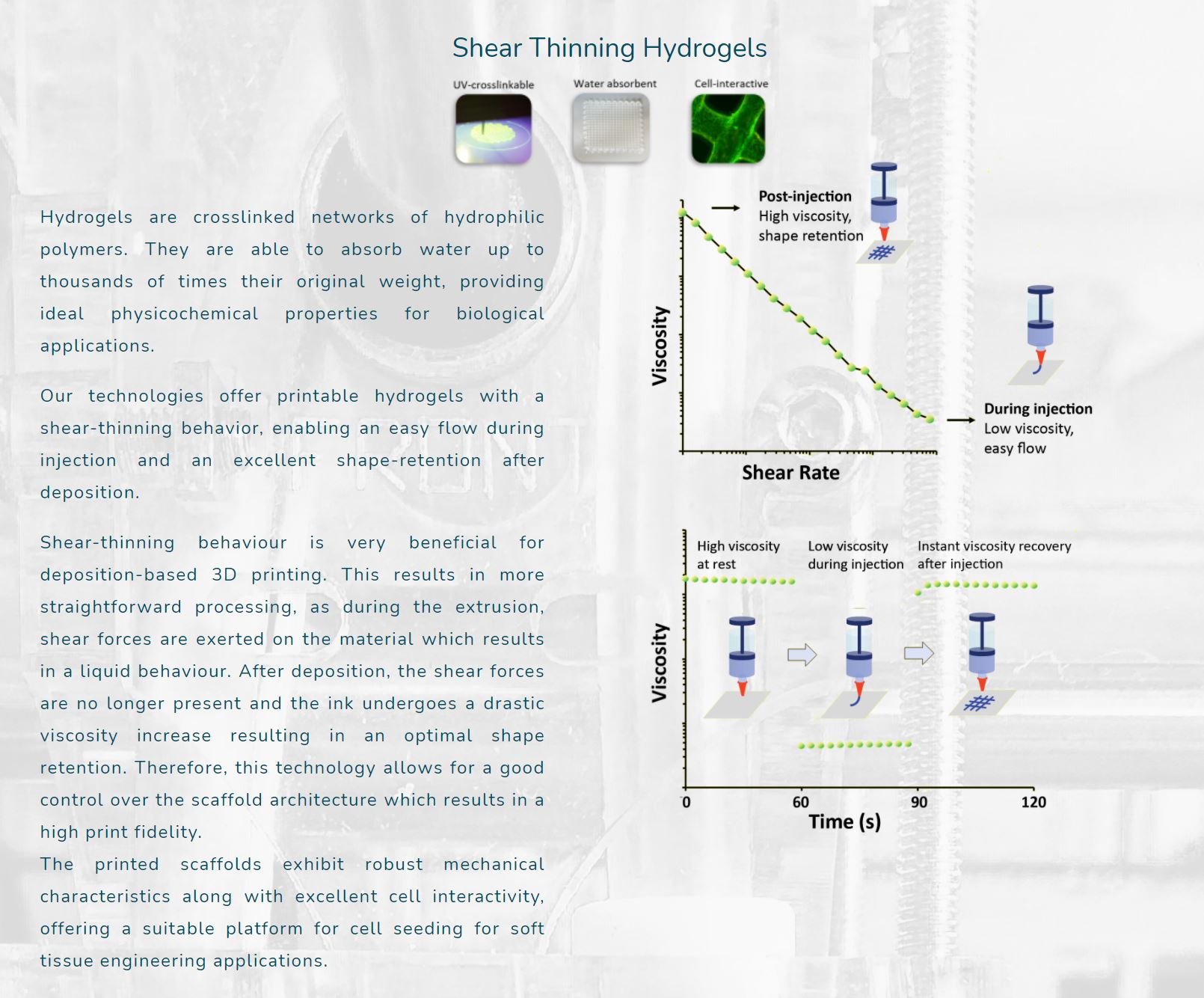 Shear Thinning Hydrogels Capture - X SOLID Deposition Based Scaffold 3D Printer Bioink