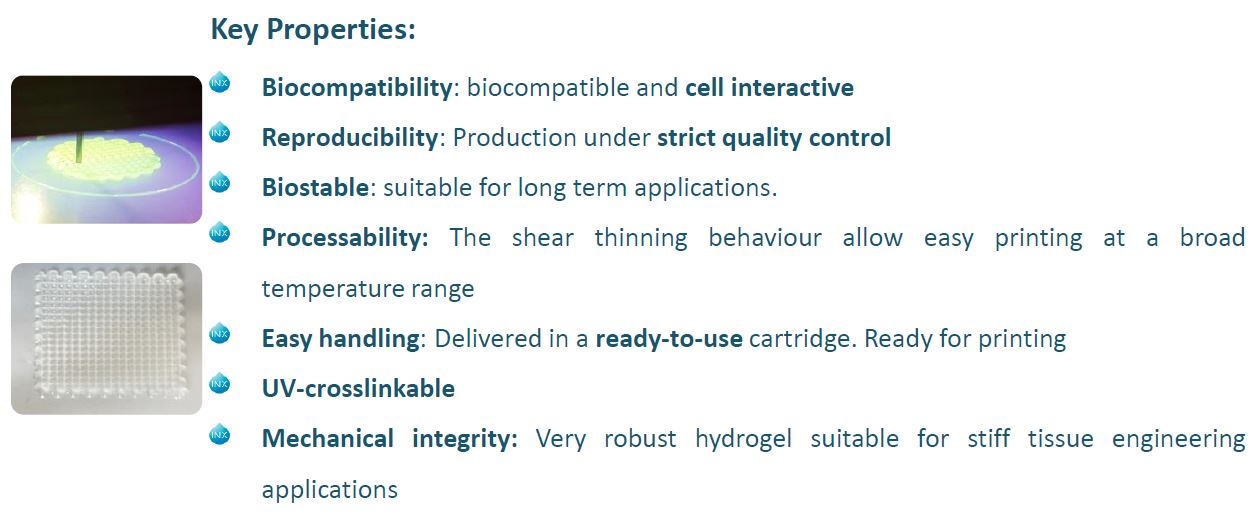 X STable Key Properties Capture - X STABLE Deposition Based Scaffold 3D Printer Bioink