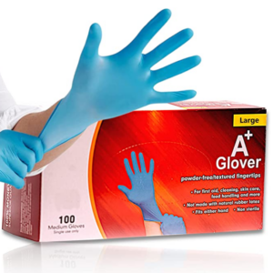 A+ Glover Nitrile Exam Gloves | Latex Free, Powder Free, Disposable | Medical Grade, Food Safe | 4 Mil, Textured Fingertips
